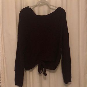 Open back knit sweater